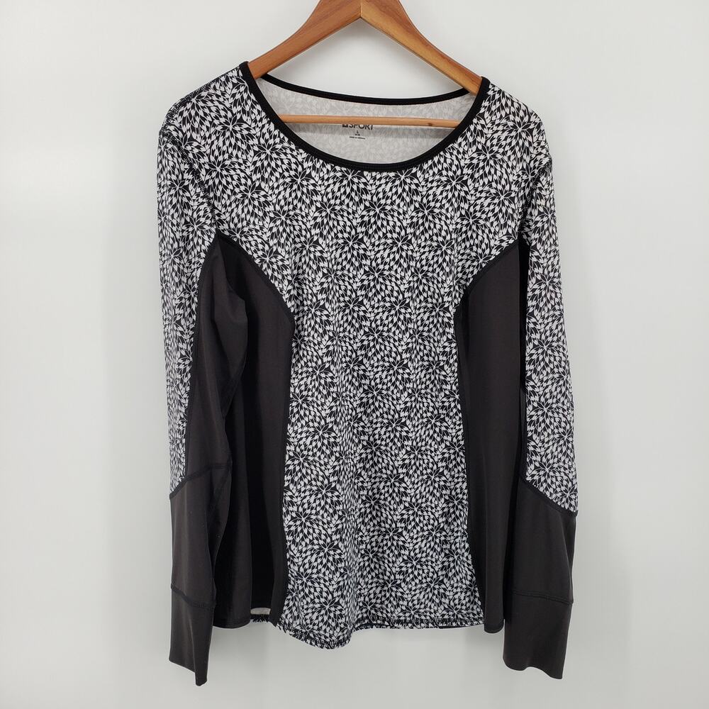 Lands' End Sport Women's L 14-16 Long Sleeve Performance T-Shirt Base Layer Flaw